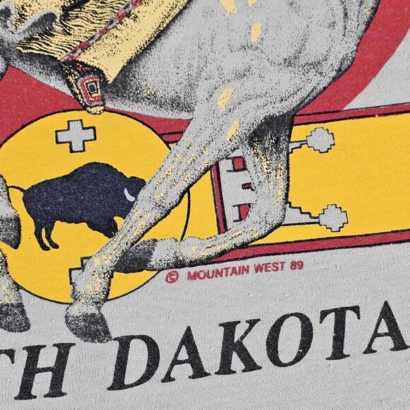 Vintage 1989 Keith Bost South Dakota Native American Single Stitch T-shirt Large - Picture 4 of 12